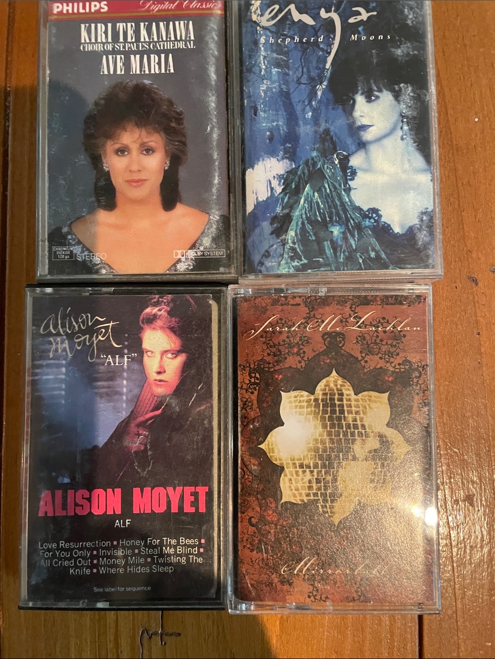 4 vintage cassettes with female artists